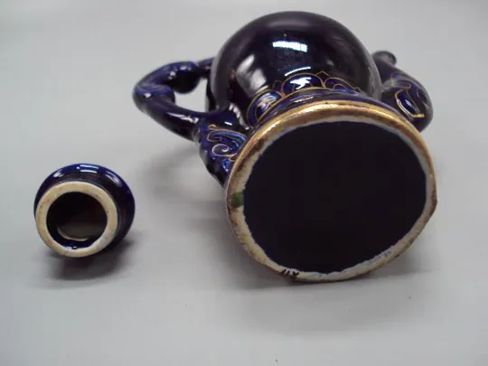 Графин штоф кувшин чайник фарфор кобальт высота с крышкой 18,2 см, без 14,7 см №14052 Недорого