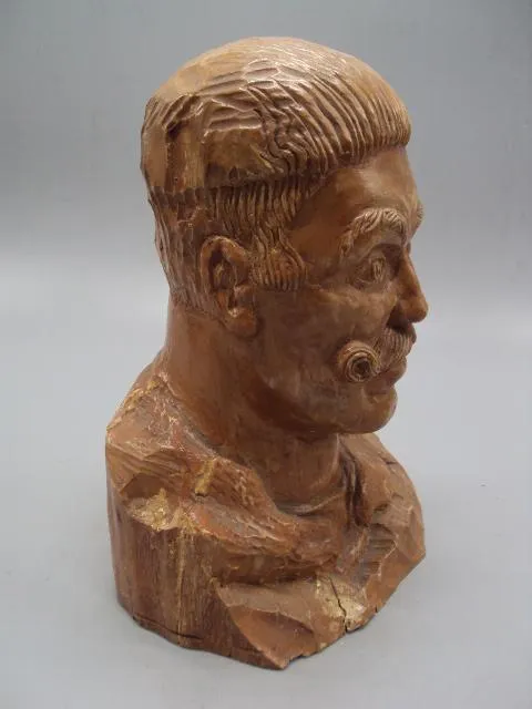 Фигура дерево статуэтка бюст козак авторский высота 18,5 см №13805 Де купити