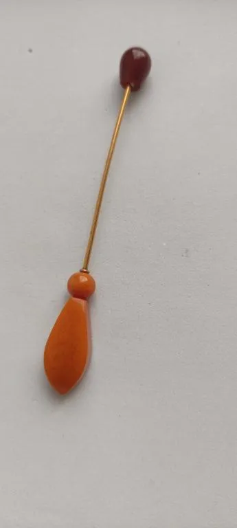 Редкая шляпная булавка ,середина 20-го века, 2 сорта янтаря , хорошее состояние bk746 Де купити