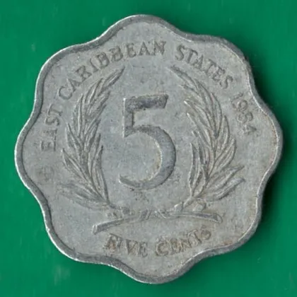 фото, 5 центів 1984 року Східні Каріби [МШ1]