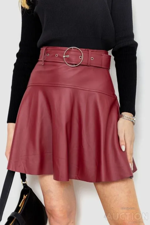 Юбка из экокожи, цвет бордовый, 186R5210 Ціна