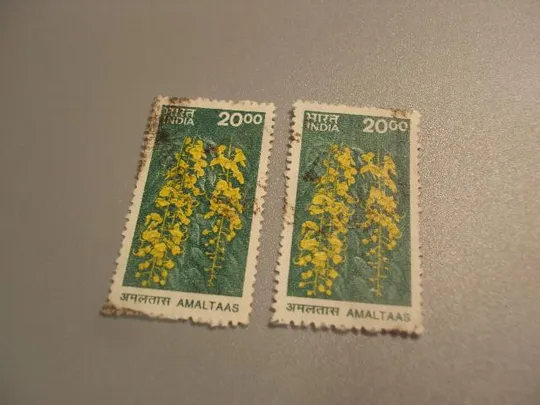 Купити марки Индия 2000 цветы флора амалтаас лот 2 шт гаш №1742
