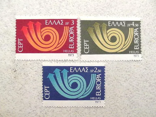 Серія поштових марок Греція &quot; Єропа СЕРТ &quot; 1973 рік ** Ціна