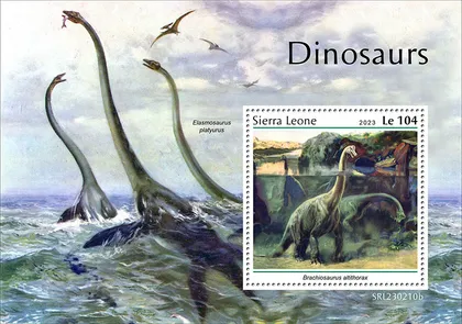 фото, Сьерра Леоне- Динозавры-2023.Чистый полный комплект-Блок+М/Лист.MNH.