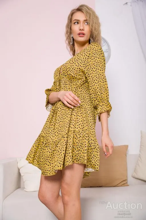 Платье с принтом, цвет бронзовый, 115R0400-1 З аукціону