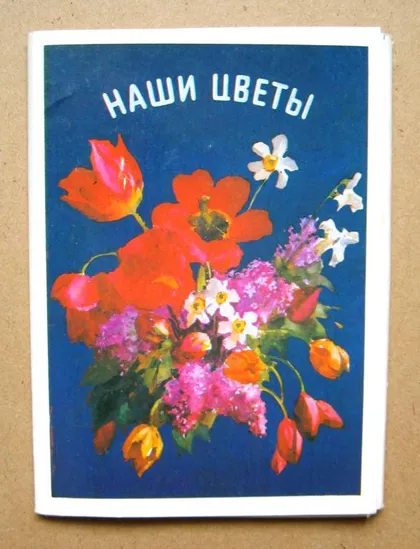 фото, НАШИ ЦВЕТЫ = КОМПЛЕКТ ОТКРЫТОК 1988 г. = МИСТЕЦТВО = худ. МОХОР = 12 шт.