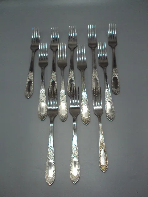 Столовые приборы вилки нерж узор нержавейка длина 21 см и десертная вилка 18,6 см лот 12 шт №18640в Ціна