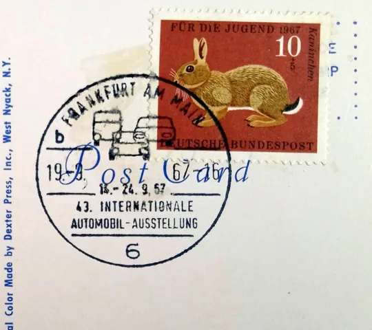 Поштові картки Ретроавто 2 шт. зі спецпогашенням 19.09.1967 Німеччина Fa Недорого