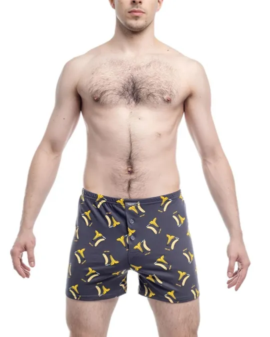 Чоловічі труси боксери сімейні класика Bono МБ 000311 принт Банани сірі (розміри: 56-68) 58 Ціна