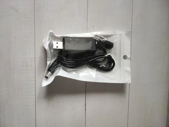 Купити Кабель перетворювач usb-dc 5.5x2.1mm для роутера на 9 или 12v з перемикачем