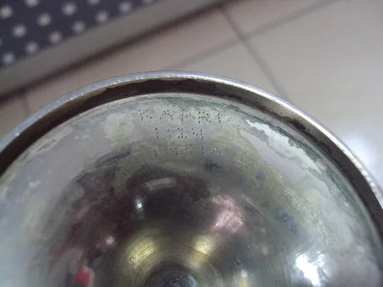 Бокалы Индия узор цветок и листья латунь посеребрение лот 2 шт высота 15,2 см, диаметр 7,5 см №11427 Продаж