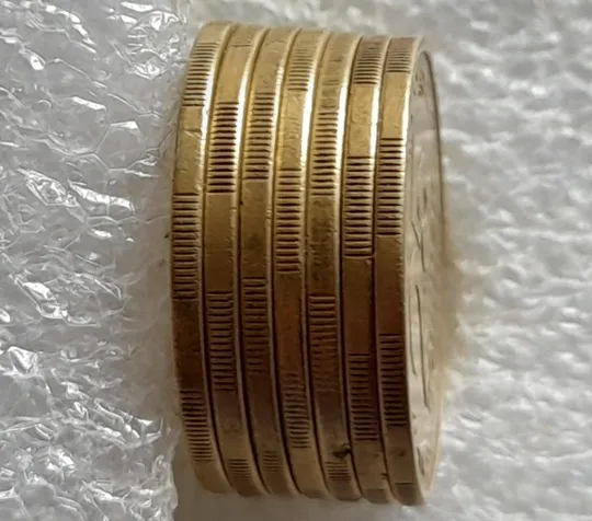 (1398) 25 копійок 1994 1БВм розкол у 1 гр. на реверсі - 7 монет одним лотом (25 копеек 1994 1БВм брак) Недорого