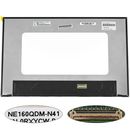 фото, Матриця 16.0" NE160QDM-N41 (2560*1600, 40pin(eDP, IPS, 120Hz), LED, SLIM(без доп. панелі), матова, роз'єм праворуч внизу) для