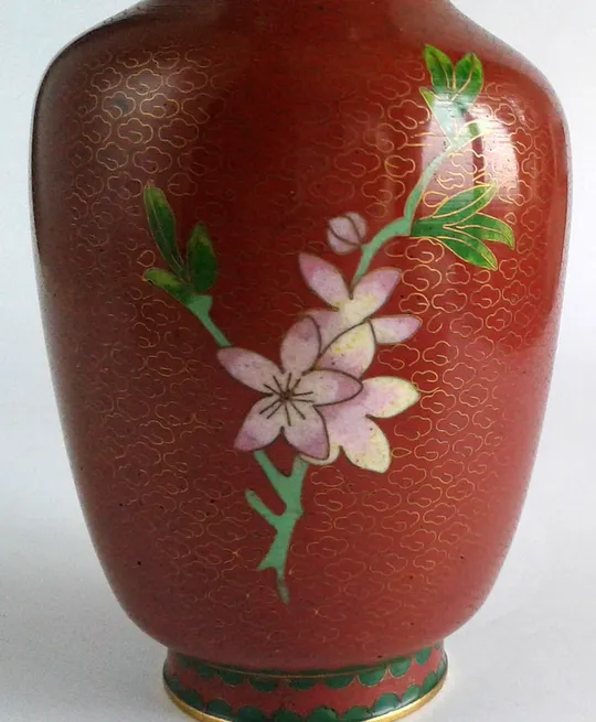 Антикварна колекційна ваза клуазоне Cloisonne латунь #2 Де купити