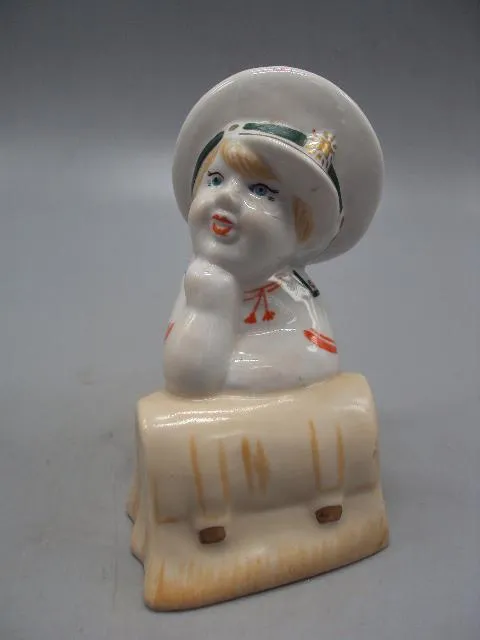 Фигура фарфор статуэтка Киев капитанская дочка с портфелем Буду как папа высота 12 см №14075 Ціна