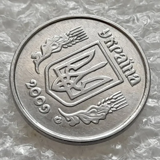 (6243) 2 копійки 2009 лишній метал, викрошки на аверсі та реверсі (2 копейки 2009 брак крокодил) З аукціону