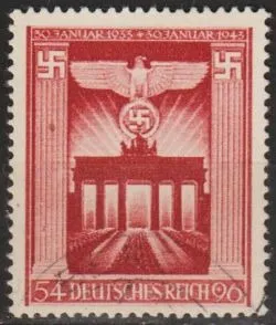 фото, 1943 - Рейх - 10 років правління Гітлера Mi.829 _гаш _3,0 €