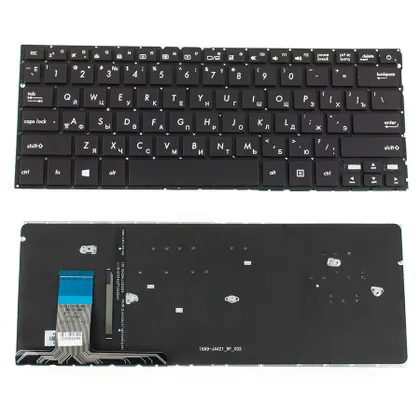 фото, Клавіатура для ноутбука ASUS (UX330CA series) rus, black, без фрейма, підсвічування клавіш