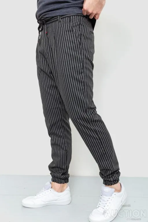 Брюки мужские в полоску, цвет серо-черный, 157R2004 З аукціону