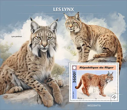 фото, Нигер-Большие Кошки-Рысь-2023.Чистый полный красивый комплект.MNH.