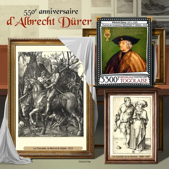 Того - Живопись-Дюрер-2021. Чистый полный красивый комплект-Блок+М/Лист.MNH. Ціна