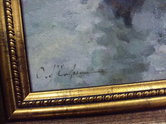 Картина Зимняя история или провинциальная любовь художник О. Демко 2012 г. в раме холст, масло №166 Де купити