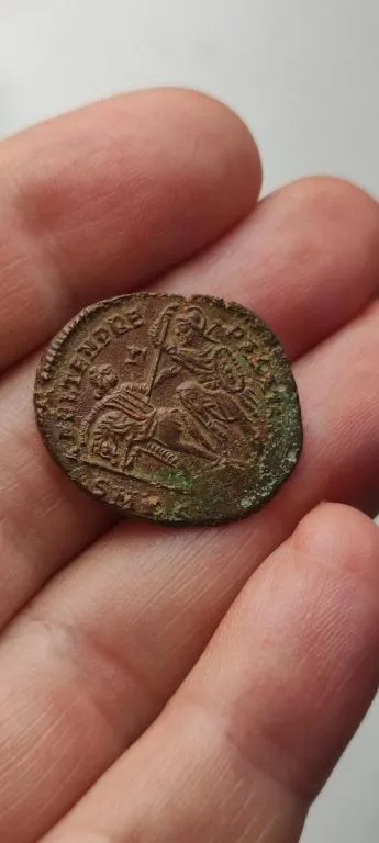 Купити КОНСТАНC II Подлинная древняя СТАРАЯ римская монета СЦЕНА БИТВЫ ГЛАДИАТОРА bg285