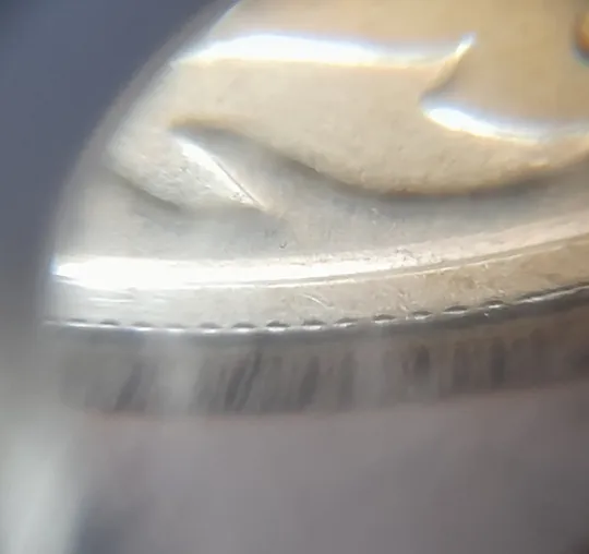 (6685) 50 копійок 2023 слід гурта на канті реверса (50 копеек 2023 след гурта, брак) Продаж