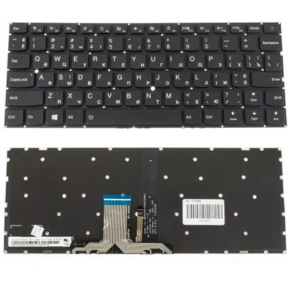 фото, Клавіатура для ноутбука LENOVO (IdeaPad 710S-13) rus, black, без фрейма, підсвічування клавіш
