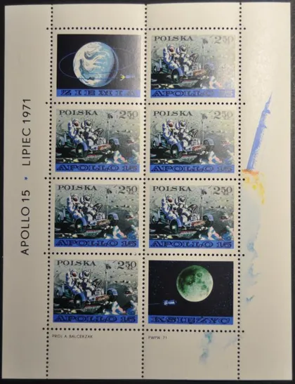 фото, Польша Космос Аполло-15 1971