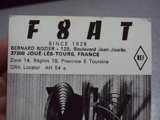 карточка радиообмена QSL франция 1989 №2356 З аукціону