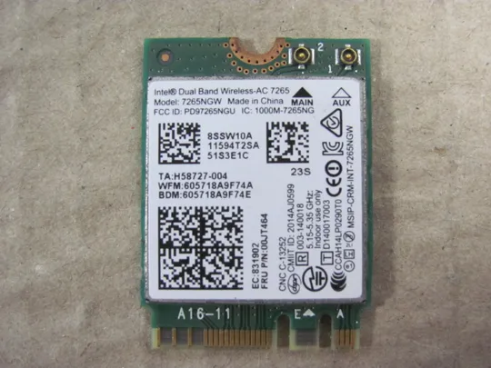 номер0249-40 WI-FI адаптер 7265NGW 00JT464 для  Lenovo ThinkPad S1 Yoga 12 X240 X250 X260 X270  оригінал Ціна