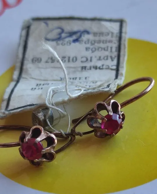 Серьги ссср серебро 925 с камнями, с ценником-сертификатом, красивые ds924 Ціна