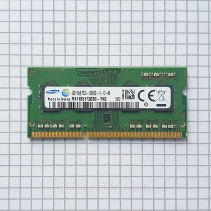 фото, Модуль пам'яті Samsung 4GB 1Rx8 PC3L-12800S (DDR3L) M471B5173DB0-YK0 для ноутбука