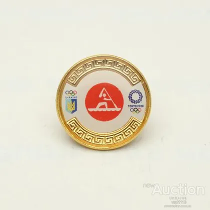 фото, Официальный значок НОК Украины - гребля на байдарках и каноэ Олимпийские игры 2020 Токио