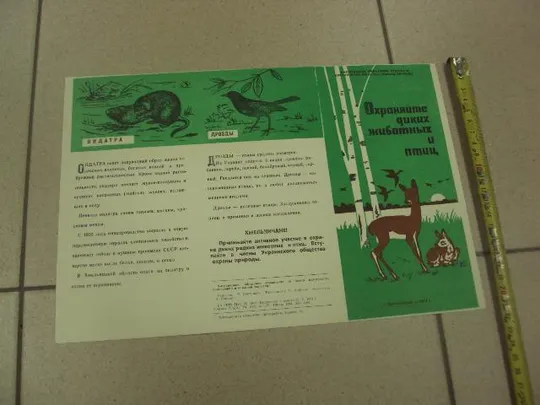 плакат охраняйте диких животных  хмельницкий 1972 №9717 Недорого