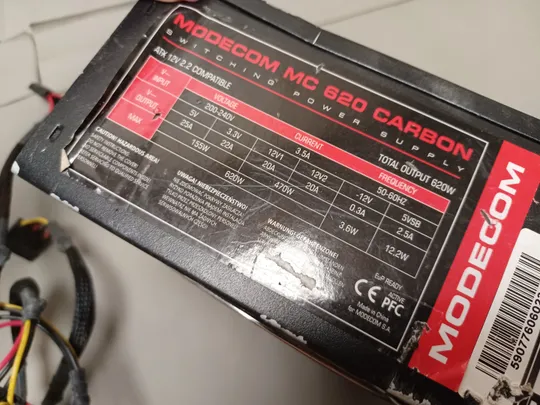 0728 блок живлення для ПК  MODECOM 620W Інтернет-аукціон