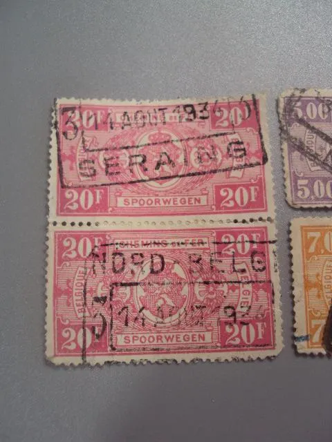 Купити марки Бельгия 1924 Железнодорожная почта 1941 сцепка 1923-1941 для жд доставки лот 4 шт гаш №2166