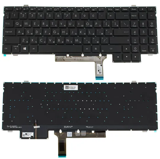 Клавіатура для ноутбука ASUS (H7600 series) rus, black, без фрейму, підсвічування клавіш Ціна