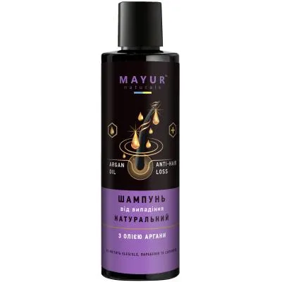 Шампунь Mayur Натуральный от выпадения с маслом арганы 200 мл (4820230952711) Ціна