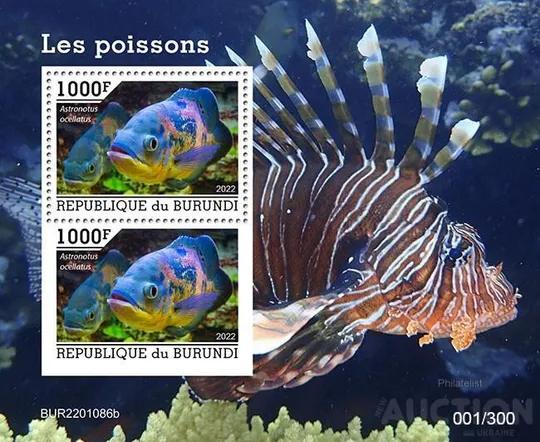 Бурунди-Рыбы-2022.Чистый полный красивый комплект. MNH. Ціна