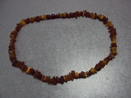 Бижутерия бусы в один ряд янтарь длина 43 см №13473 Ціна