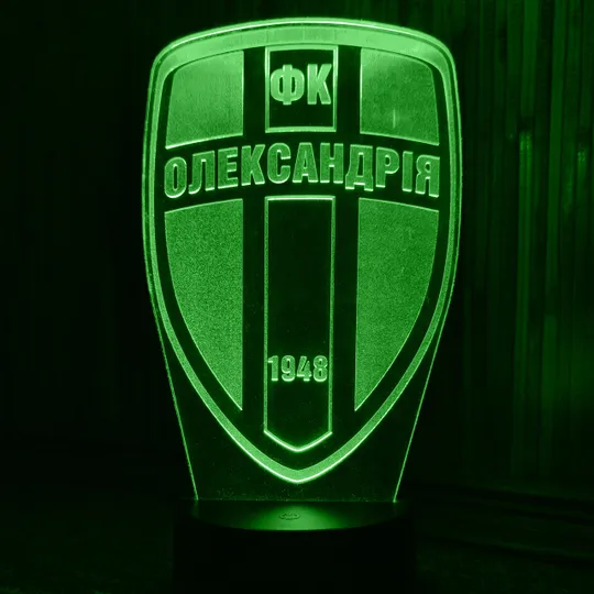 Акриловий світильник-нічник ФК Олександрія зелений tty-n001578 Ціна