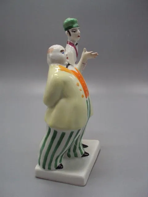 Фигура фарфор статуэтка Киев Толстый и Тонкий из рассказа Чехова высота 18,8 см №14555 З аукціону