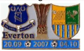 фото, Футбол значок Эвертон Англия - ФК Металлист ХарьковКубок УЕФА 2007-08