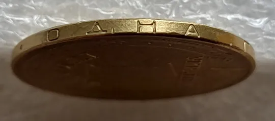 Купити (5155) 1 гривня 2012 невелика викрошка у букві "Н" слова "ОДНА" на гурті (1 гривна 2012 брак)