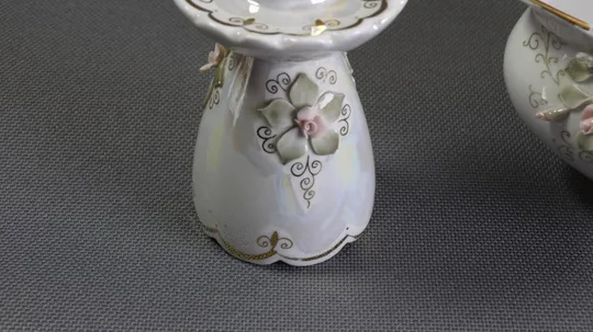 Набір свічники 2шт та овальна ваза стара радянська порцеляна Кисловодськ Вживане Інтернет-аукціон