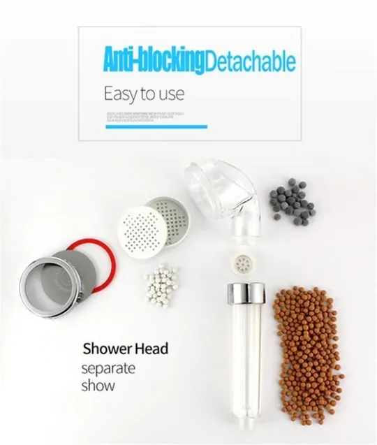 Економна прозора лійка для душу з мінералами, фільтром Продаж