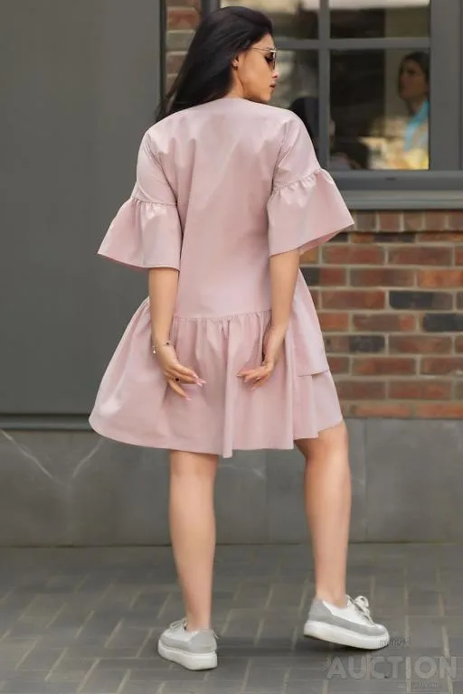 Платье свободного кроя, пудрового цвета, 183R0050 З аукціону