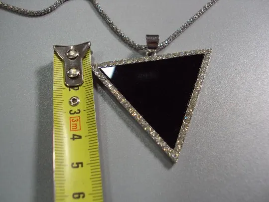 Купити Бижутерия колье цепочка с кулоном треугольник длина цепочки 81 см, длина кулона 5 см №17